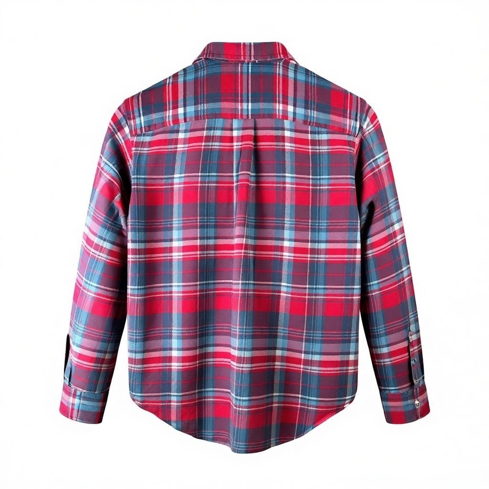 Polo Ralph Lauren Boys Plaid Flannel Shirt Red Blue White Size Boys M 10-12 - Picture 2 of 5